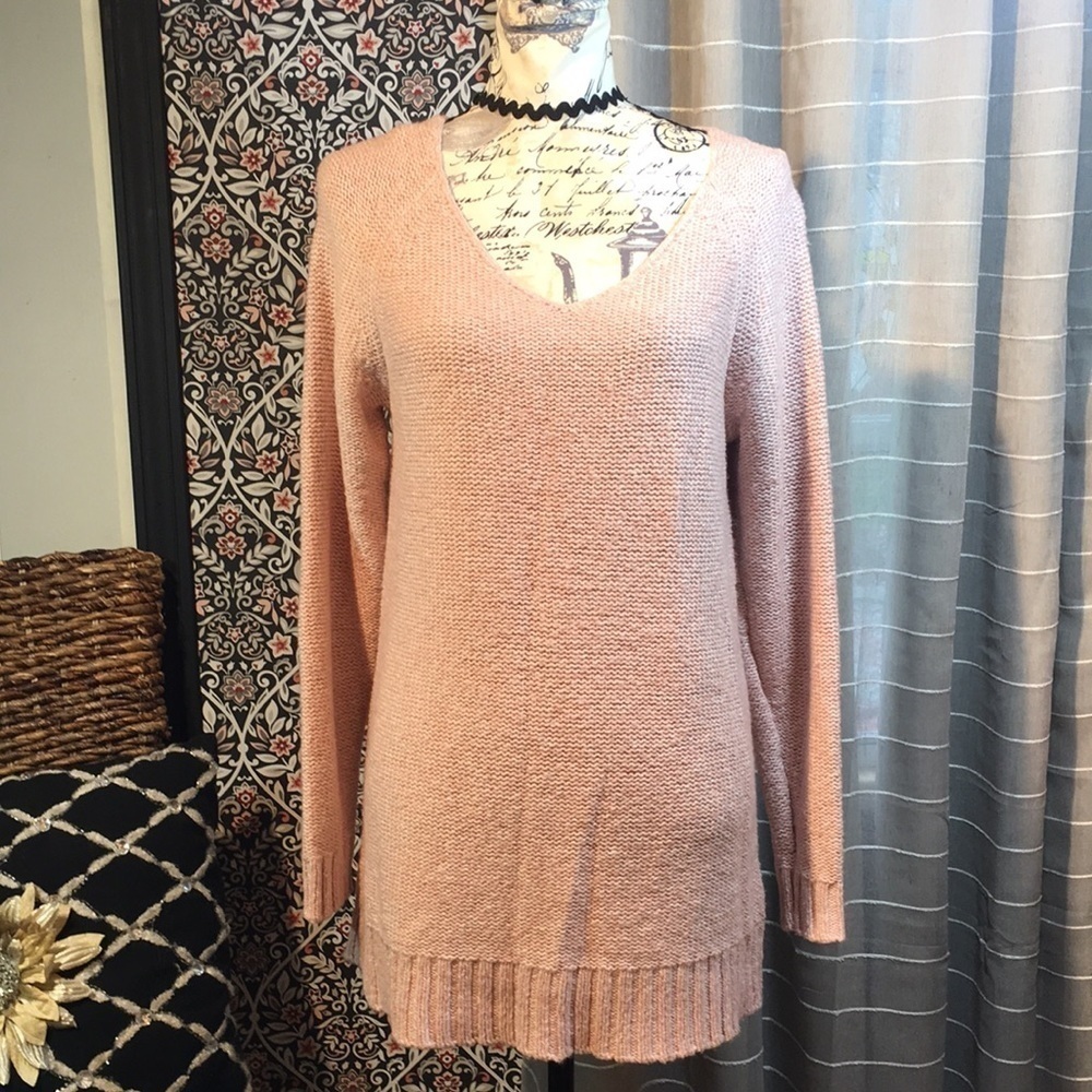 LAUREN by Ralph Lauren soft pink v neck sweater